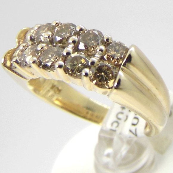 1.40 ct Brown DIAMOND 10KY Gold Ring w/Certificate - Picture 3 of 8